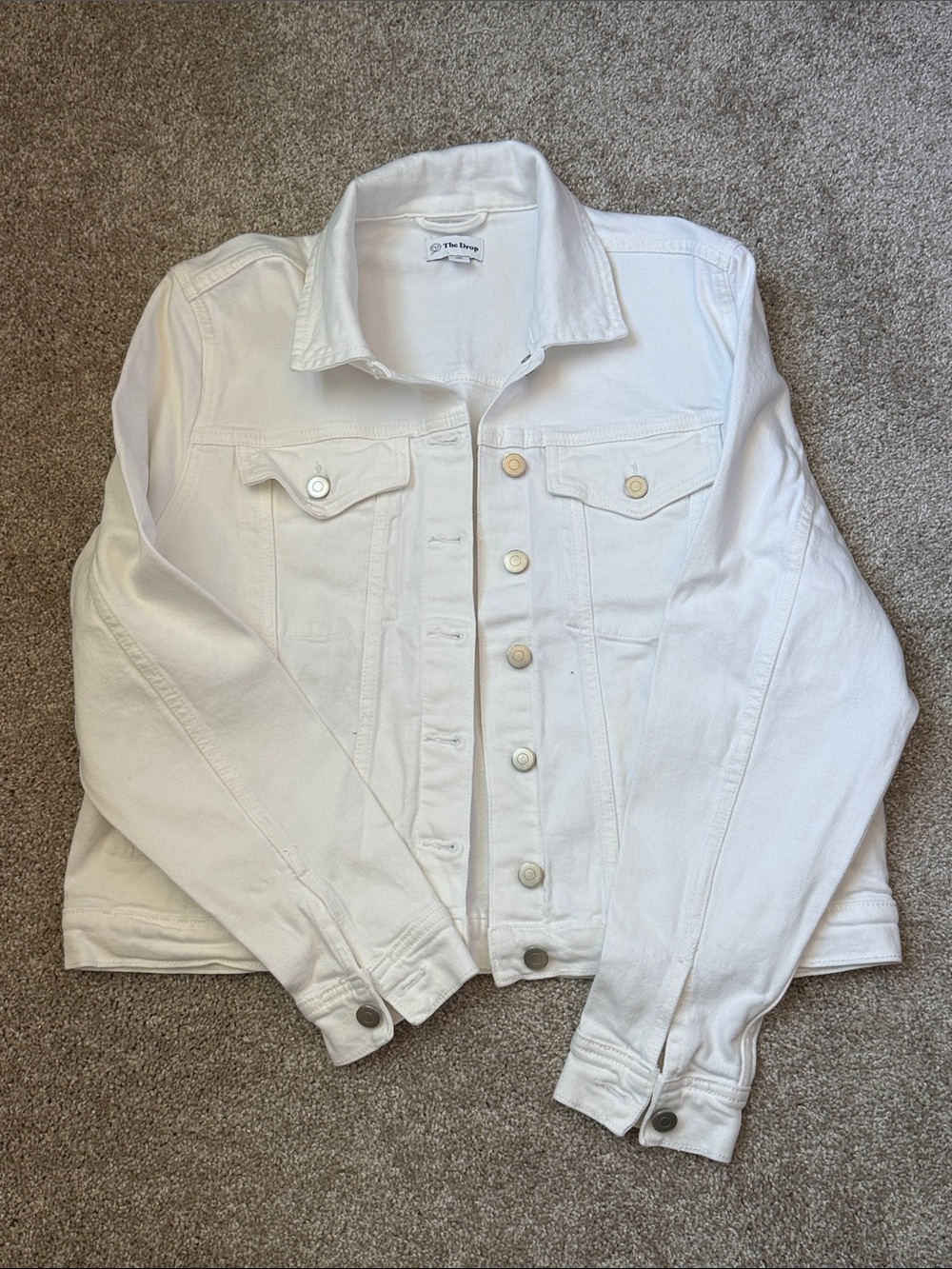 Women’s White Denim Jacket, Size XXL